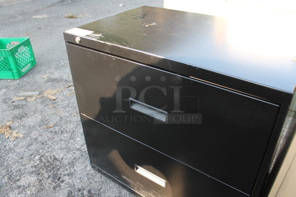 Black Metal 2 Drawer Filing Cabinet. - Image 3 of 5