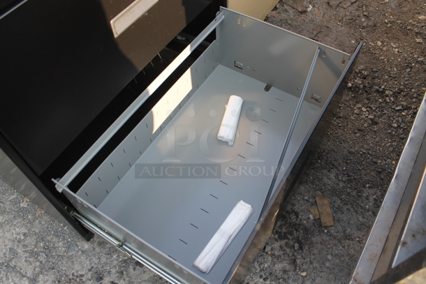 Black Metal 2 Drawer Filing Cabinet. - Image 5 of 5