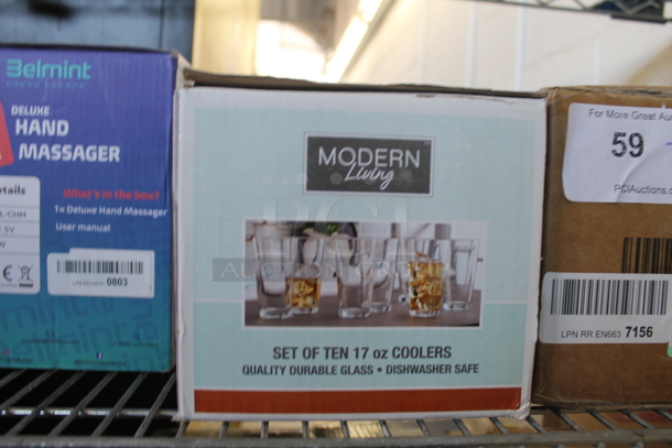 ALL ONE MONEY! Tier Lot of Various BRAND NEW SCRATCH AND DENT! Items Including 3 Belmint Hand Massagers, Modern Living Glasses and Drinking Glasses Set - Image 3 of 4