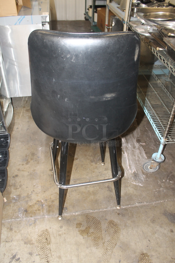 Black Bar Height Chair w/ Foot Rest Bar - Image 2 of 4