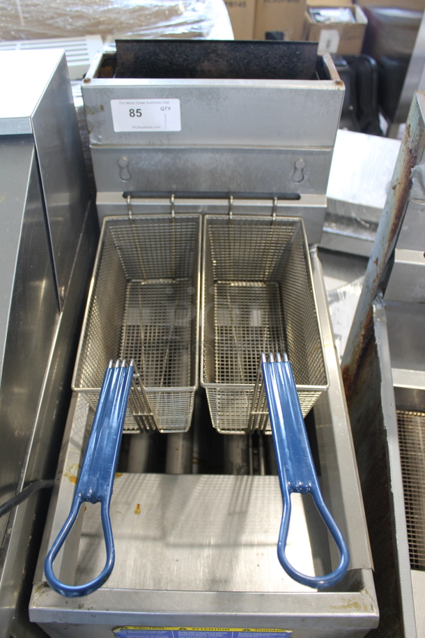 2017 Pitco Frialator 40D Stainless Steel Commercial Floor Style Natural Gas Powered Deep Fat Fryer w/ 2 Metal Fry Baskets. 115,000 BTU. - Image 2 of 6