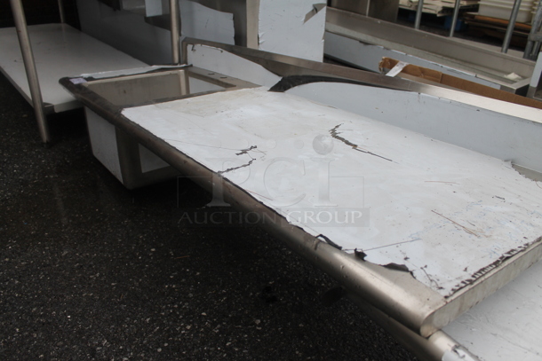 BRAND NEW SCRATCH AND DENT! Stainless Steel Commercial Single Bay Sink w/ Back Splash. No Legs. Bay 18x18x12 - Image 3 of 3