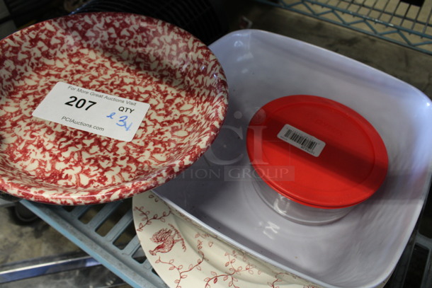 ALL ONE MONEY! Lot of 4 Various Items; Glass Container, Poly Plates and Poly Bowl. Includes 9.5x9.5x2 - Image 3 of 4