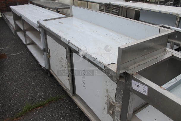 BRAND NEW SCRATCH AND DENT! Stainless Steel Commercial Table w/ 2 Doors, Back Splash and Under Shelf. - Image 3 of 5