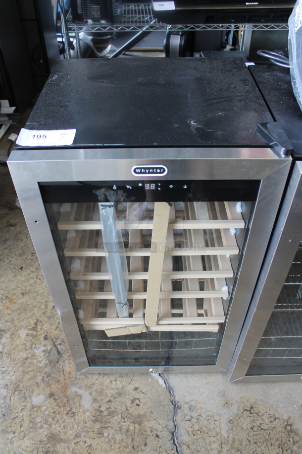 BRAND NEW SCRATCH AND DENT! Whynter FWC-341TS Freestanding 34 Bottle Wine Cooler Merchandiser w/ Touch Screen. 115 Volts, 1 Phase. Tested and Working! - Image 1 of 4