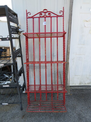 One Metal Wall Mount Shelf With 4 Shelves. 25X12X70