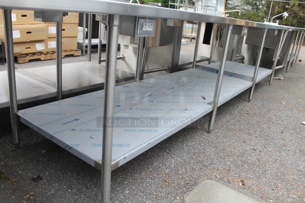 BRAND NEW! Stainless Steel Commercial Table w/ Sink Bay, Faucet, Handles and Under Shelf. Bay 19.5x20 - Image 5 of 11