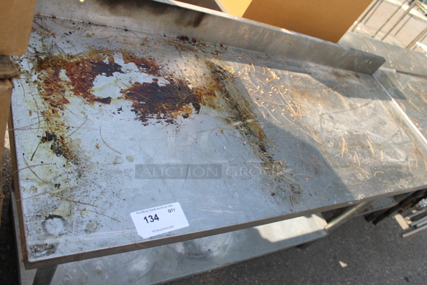 Stainless Steel Commercial Table w/ Back Splash and Under Shelf. - Image 2 of 4