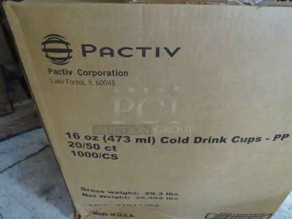 One Case Of Pactiv 16oz Cold Drink Cups. #11011169