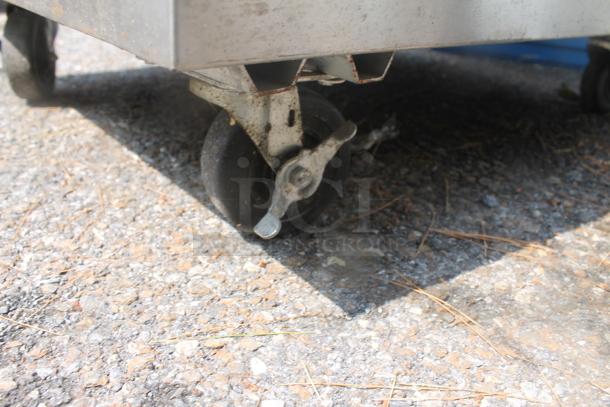Stainless Steel Equipment Stand w/ Back Splash, Side Splash Guards and Under Shelf on Commercial Casters. - Image 4 of 4