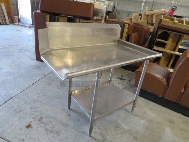 One Stainless Steel Clean Side Dish Table With Stainless Under Shelf.  48X30X45.5 - Image 2 of 2