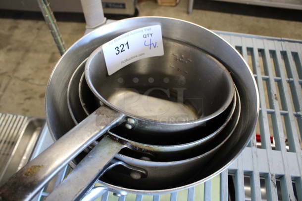 4 Various Metal Sauce Pots. Includes 18x10x5.5. 4 Times Your Bid! - Image 2 of 3
