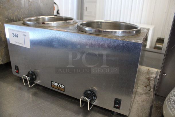 Server Model TWIN FS/FSP Stainless Steel Commercial Countertop 2 Well Food Warmer. 120 Volts, 1 Phase. 17x9x9. Tested and Working! - Image 2 of 5