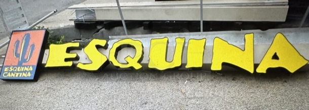 One ESQUINA Lighted Outdoor Sign. 151X11X30