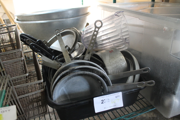 ALL ONE MONEY! Lot of Various Items Including Metal Skillets in Bus Bin - Image 2 of 3