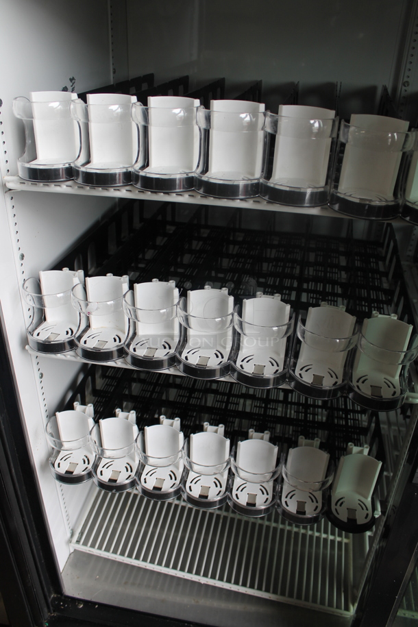 2012 True GDM-45EM-LD ENERGY STAR Metal Commercial 2 Door Reach In Cooler Merchandiser w/ Poly Coated Racks and Drink Sliders. 115 Volts, 1 Phase. Tested and Working! - Image 7 of 10