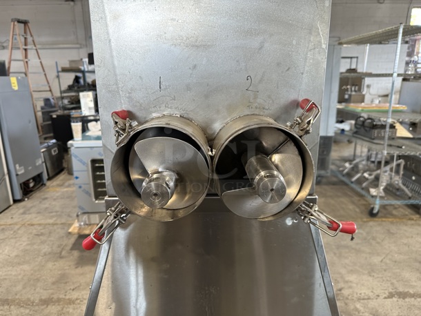 Superior HDMF62 Stainless Steel Commercial Floor Style Horizontal Tortilla Masa Extruder Feeder on Commercial Casters. 208 Volts, 3 Phase. - Image 8 of 8