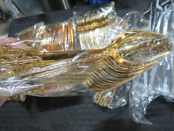 One Lot Of NEW Gold/Silver Poly Cutlery. - Image 2 of 3