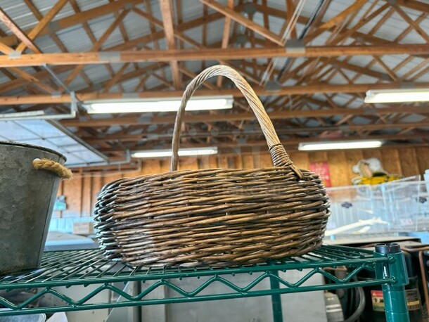 ALL ONE MONEY! Two Tier Lot of Various Items Including Basket and Metal Bin - Image 4 of 5