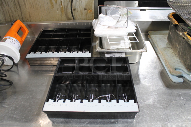ALL ONE MONEY! Lot of Various Items Including Cash Drawer Inserts and Stainless Steel Drop In Bin - Image 1 of 3