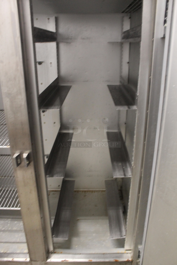 Traulsen G20010 Commercial Stainless Steel Two-Door Reach-In Cooler With Polycoated Shelves And Pan Racks. 115V, 1 Phase. Tested and Powers On But Does Not Get Cold - Image 5 of 6