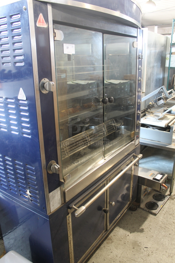 Rotisol Commercial Natural Gas Two-Door Rotisserie Oven, Blue w/ Hood - Image 2 of 7
