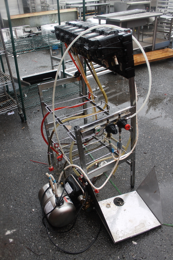 8 Soda Pumps on Chrome Finish Soda Rack w/ Carbonator. 8 Times Your Bid! - Image 2 of 7