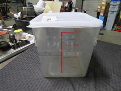 One 8 Quart Food Storage Container With lid.