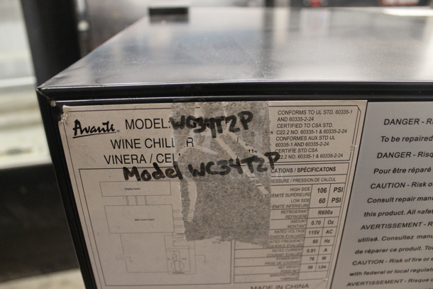 BRAND NEW SCRATCH AND DENT! Avanti WC34T2P 34 Bottle Undercounter Wine Chiller With Black Cabinet And Stainless Steel Trimmed Door. 115V. Tested And Working! - Image 5 of 6