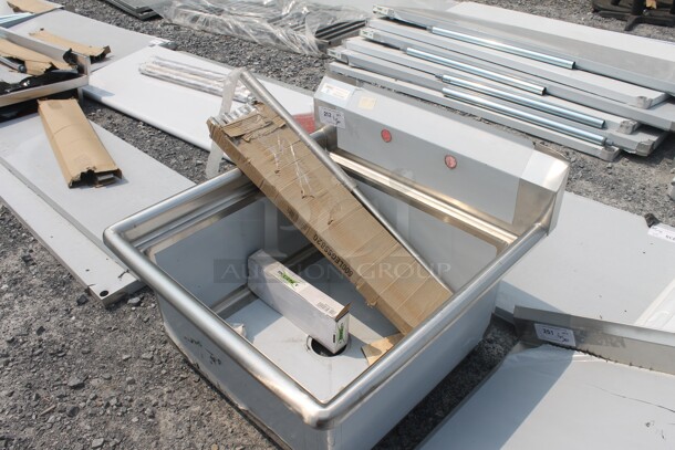 BRAND NEW SCRATCH AND DENT! Steelton 522CS12424 Commercial Stainless Steel One Bay Sink With Regency 600FW84GLL With Wall Mount Faucet With Gooseneck Nozzle And Galvanized Legs - Image 4 of 7