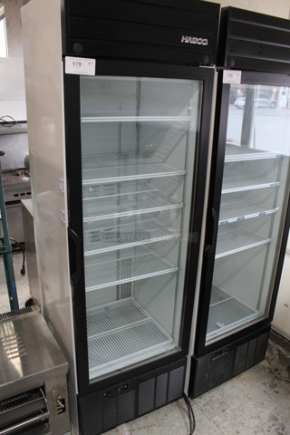 2019 Habco SE18HC Metal Commercial Single Door Reach In Cooler Merchandiser w/ Poly Coated Racks. 115 Volts, 1 Phase. Tested and Working!