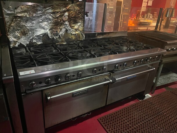 Working! Imperial 12 Burners with Two Ovens Commercial Range NSF Natural Gas Tested and Working! - Image 2 of 6