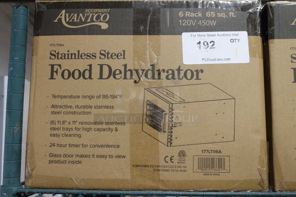 BRAND NEW! Avantco 177LT06A Stainless Steel Commercial Food Dehydrator. 120 Volts, 1 Phase. Tested and Only Works On The Highest Heat Setting. - Image 2 of 3