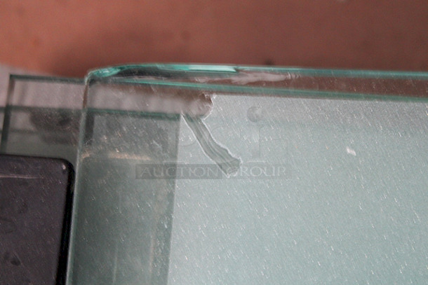 AWESOME! Glass Restaurant Section Dividers With Hardware. Wrapping On Glass Is Removable. Includes: (10) Glass Panes Ranging From 40-1/4" to 46" W x 11" H. & Mounting Hardware. Hardware Adds 3-1/2" To Each Side Of The Glass When Assembled. Dimensions Of Glass Panes (without hardware) 40-1/4" to 46" W x 9-1/2". 10x Your Bid - Image 5 of 5