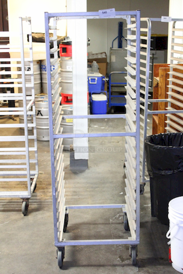 Stainless Steel Bun / Sheet Pan Rack On Commercial Casters. 
