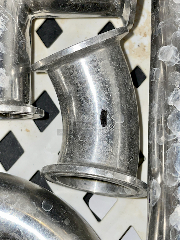 SWEET LOT OF Tri-Clamp Fittings: 8 – T Fittings, 2 – 90* Fittings, (1) Elbow, (1) Long Straight Fitting, 1 – Straight Pipe With 90 & Hex Nuts. 13x Your Bid - Image 4 of 6