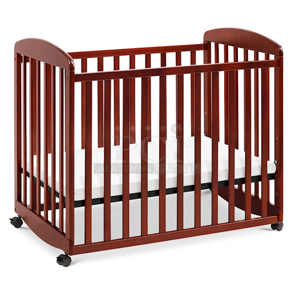 NEW & WAITING FOR YOU! DaVinci M0598C Baby Alpha Mini Rocking Crib in Cherry, Includes Removable Wheels, 3 Adjustable Matters Positions. 