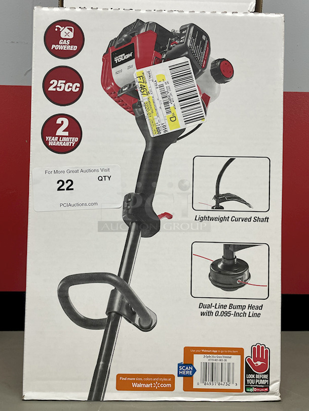 OUTSTANDING Hyper Tough H2510 2-Cycle 25cc 16-Inch Grass Trimmer, Curved Shaft. - Image 2 of 3