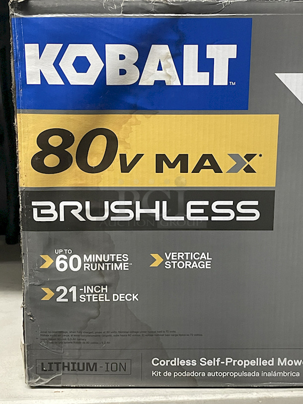 NEW/NEVER USED!! Kobalt 80v Max Brushless Cordless Self-Propelled Mower Kit. Kit Includes: Mower, Charger & 80volt 6 Ah Lithium Ion Battery.  - Image 4 of 4