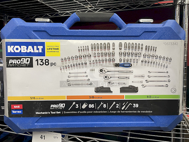 ALL BRAND NEW POWER & HAND TOOLS!! [2] Hitachi 1/2” 13mm 18v Cordless Driver Drills W/ Hard Carry Case, [4] Kobalt Pro90 Ratchet 138pc Mechanic Tool Sets With Hard Case, [3] Campbell Hausfeld 1/2” Impact Wrenches, [1] Campbell Hausfeld 1/2” Impact Wrench Quick Start Kit, [2] Craftsman Screwdrivers (5/16 Slotted & P3 Phillips), [1] ¼” Driver Adapters, [5] ¼” Drive x 3” Drive Extensions, [1] ¼” Dive x 6” Drive Extension, [2] 3/8” Drive Extensions, [1] ¼” Drive T25 Driver Socket!  - Image 3 of 11