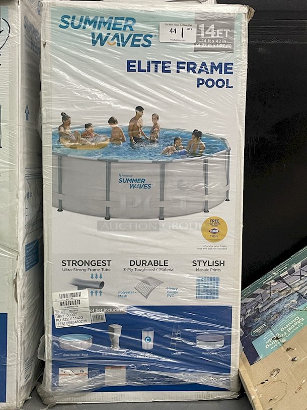 STAY COOL!! Summer Waves 14ft x 42in Pool Set. Contains: 1 pool, 1 filter pump, Type C Filter Cartridge, 1 ladder, 1 pool cover. 2x Your Bid