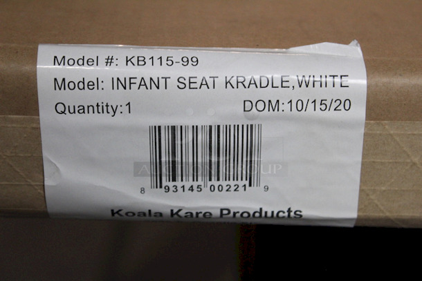 NEW, NEVER USED! Koala Kare KB115-99 Infant Seat Cradle, White. Unit Is In Factory Sealed Box.                                                                                  
Unit Dimensions: 25½” W x 30″ H x 21″ D - Image 4 of 4