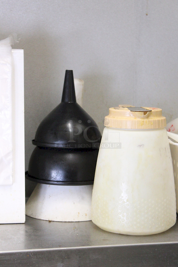 ALL-4-1 Squeeze Bottle Lids, To Go Bags W/ Holder Stand, Funnels and Syrup Bottles.  - Image 5 of 6