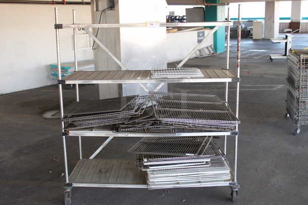 PACKAGE DEAL! Mobile Metro Rack, 4 Shelf With 25+ Extra Racks For Refrigerators and Freezers, On Commercial Casters. 25x Your Bid. approx, 24x60x72