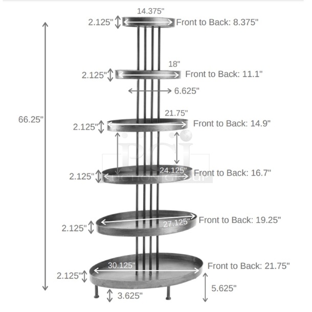 Metal 6 Tier Oval Display Tower
