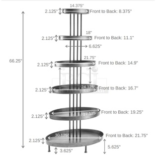 Metal 6 Tier Oval Display Tower