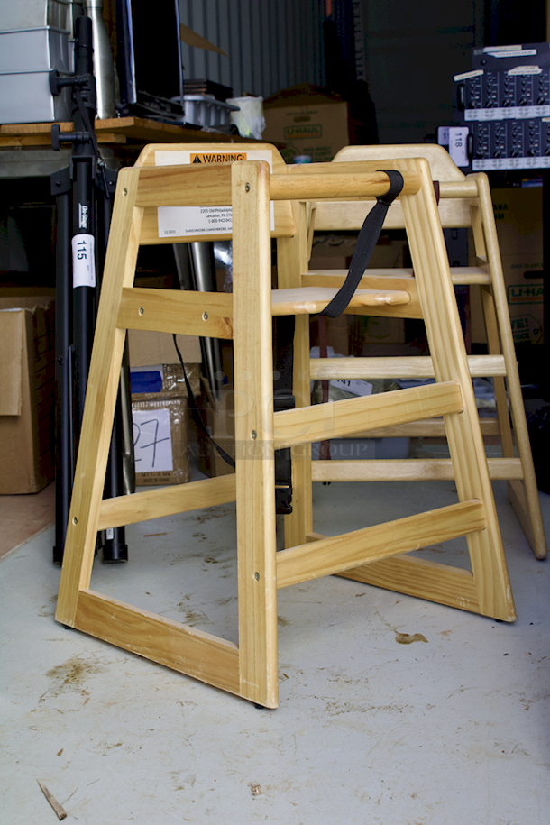 BEAUTIFUL! (3) Wooden Highchairs and (1) Wooden Booster Seat. 4x Your Bid - Image 4 of 11