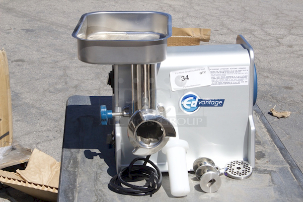 BRAND NEW SCRATCH & DENT! Edlund Edvantage EDVG-12SS #12 Electric Meat Grinder With Stainless Steel Components - 120V; 1/2 hp - Cord Needs To Be Re-Attached.  - Image 2 of 10