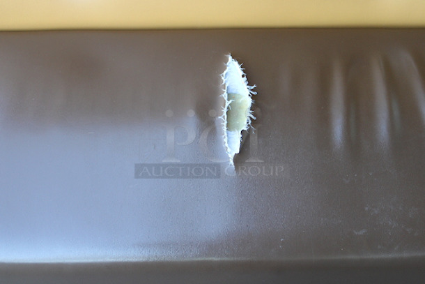 NICE! Wood Framed Brown & Tan Padded Booth Seat. 45x26x36-1/2 - Image 2 of 5