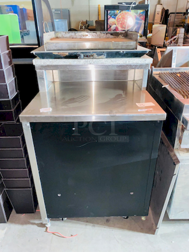 BEAUTIFUL! Waitress/Hostess Station With Stainless Steel and Marble Top, Griddle Plate and Hot Plate. 

30x30x41 - Image 1 of 2